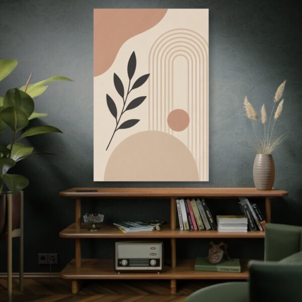 Abstract Botanical Canvas Wall Art — Neutral Boho Stretched Matte Print - Image 5