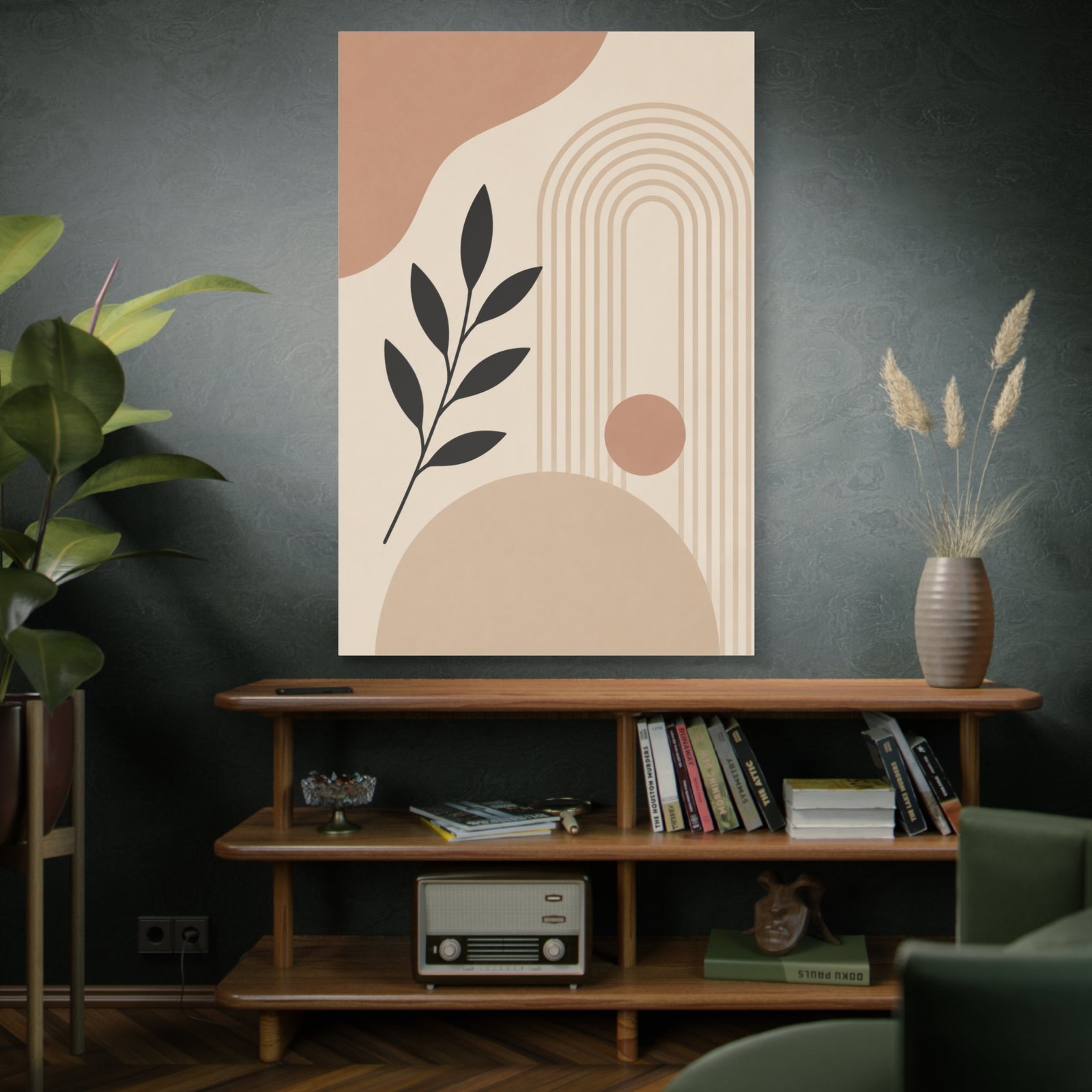 Abstract Botanical Canvas Wall Art — Neutral Boho Stretched Matte Print - Image 5