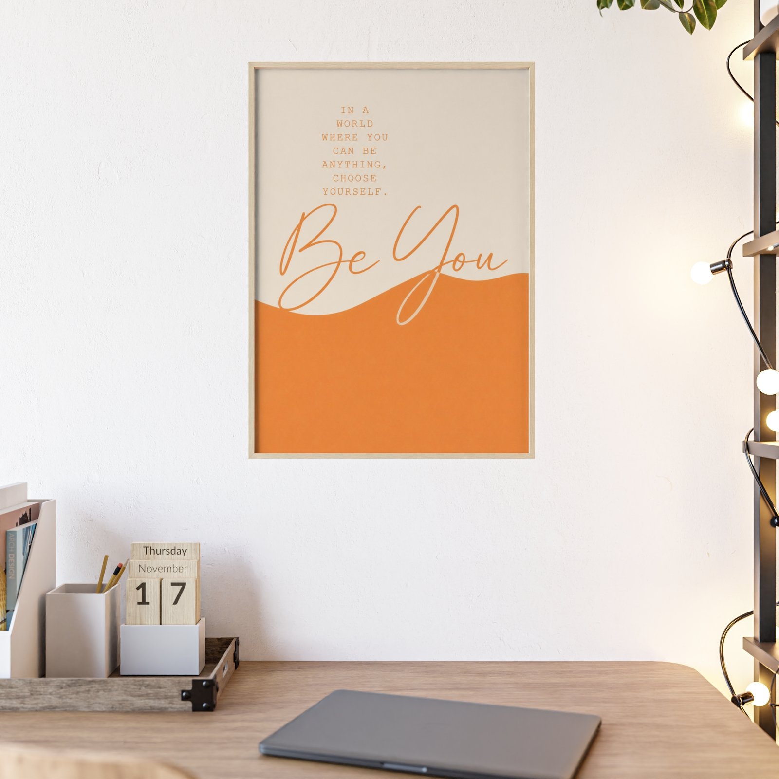 Be You Inspirational Wall Poster with Wooden Frame — Motivational Home & Office Art - Image 2
