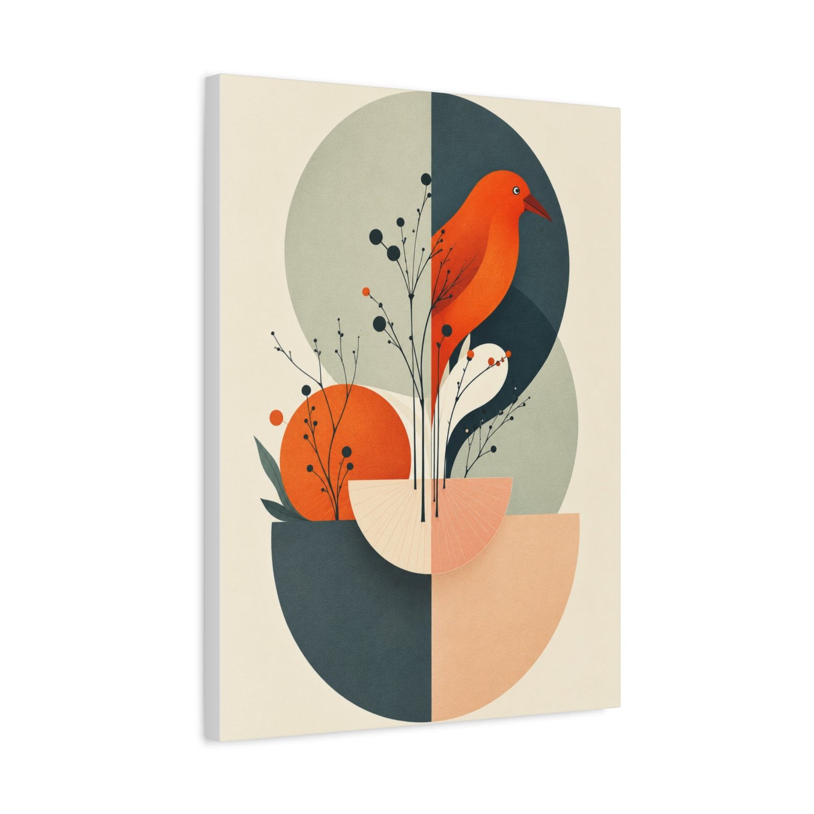 Abstract Botanical Canvas Wall Art — Modern Mid-Century Plant Print - Image 3