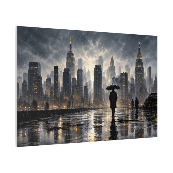 City Rainscape Matte Canvas Wall Art — Stretched 1.25" - Image 2