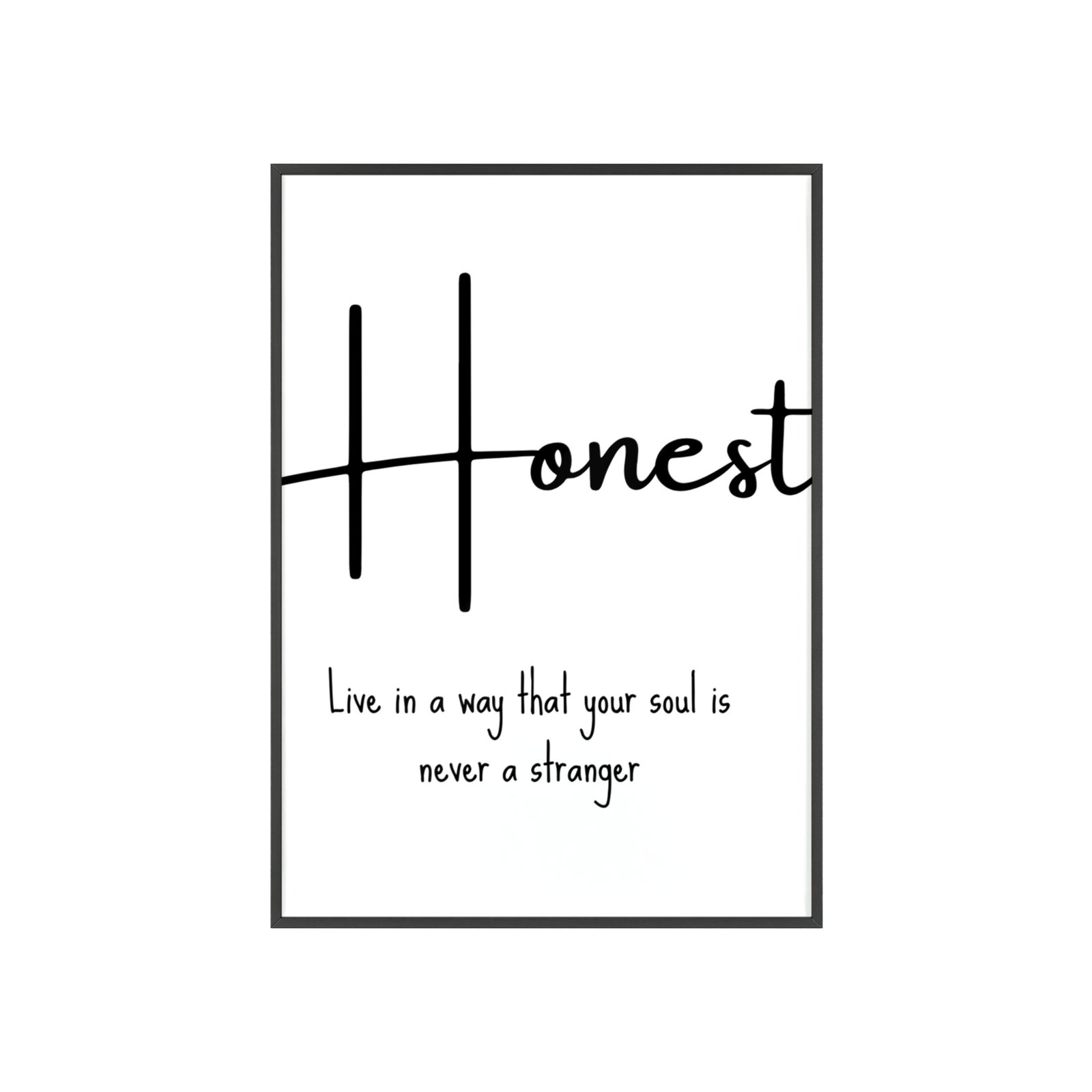 Honest Framed Poster – "Live in a way that your soul is never a stranger" Inspirational Wall Art - Image 1