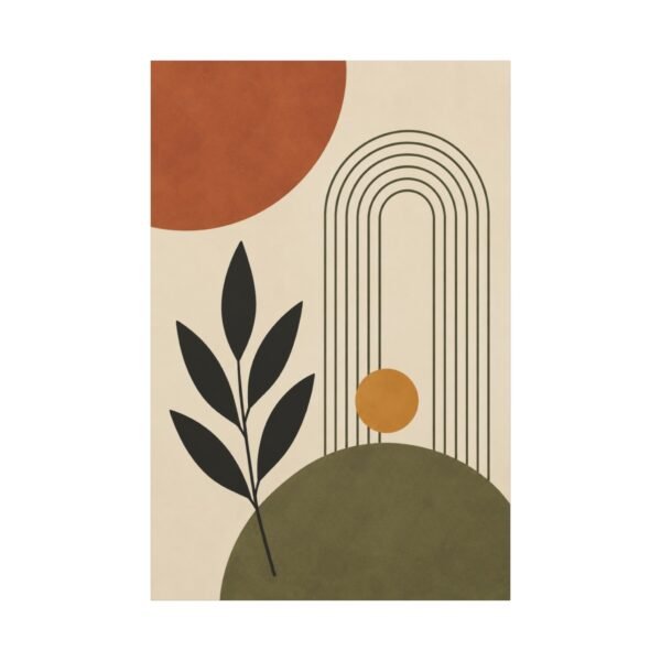 Abstract Earth Tone Canvas Wall Art - Modern Botanical Sunrise - Image 2
