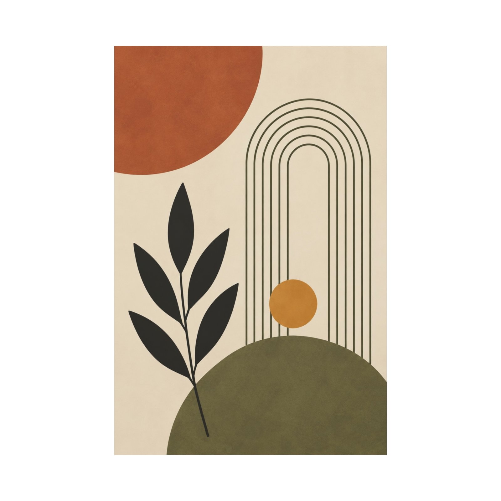 Abstract Earth Tone Canvas Wall Art - Modern Botanical Sunrise - Image 2