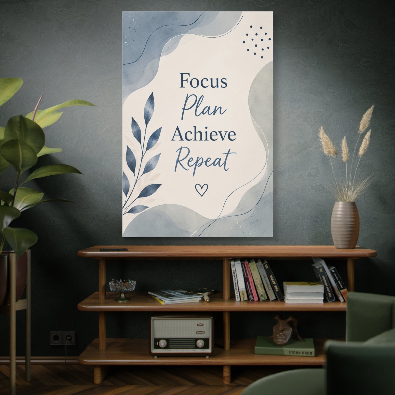 Motivational Canvas Print - "Focus Plan Achieve Repeat" Inspirational Wall Art - Image 5