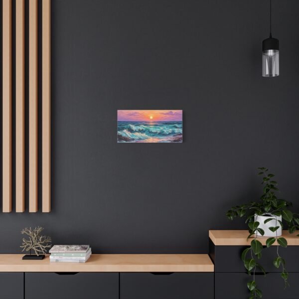 Sunset Ocean Waves Matte Canvas Print — Seaside Beach Wall Art - Image 8