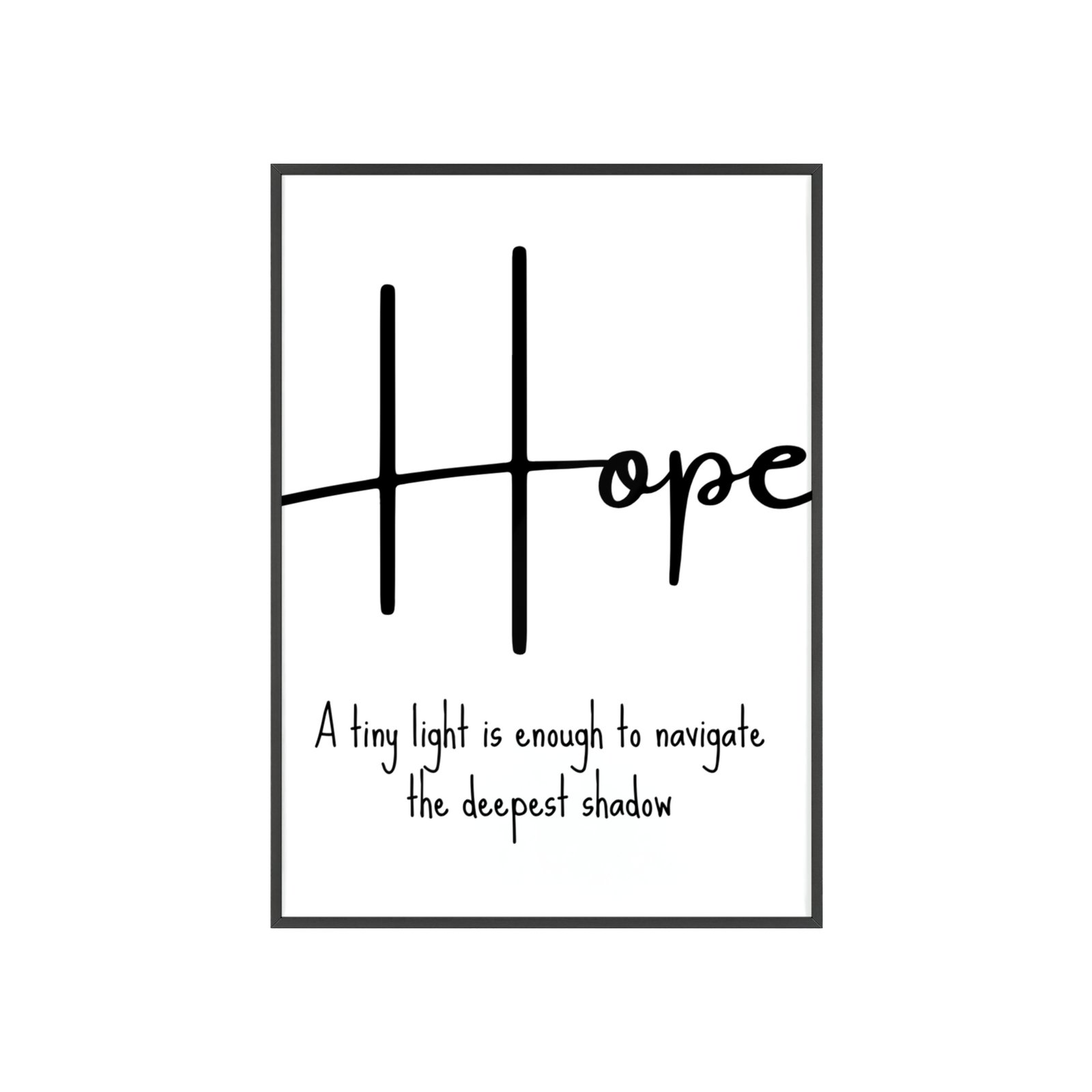 Hope Framed Wall Art Poster — "Hope: A tiny light is enough to navigate the deepest shadow" - Image 1