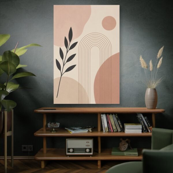 Abstract Earth Tone Canvas Wall Art — Minimal Botanical Rainbow Print - Image 5