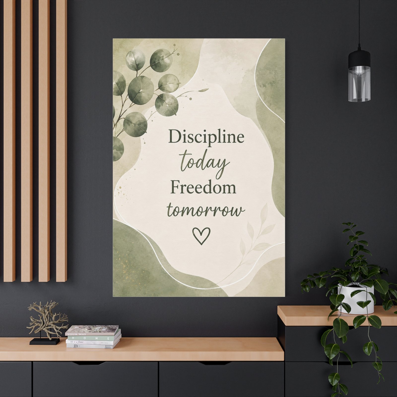 Discipline Today Freedom Tomorrow – Inspirational Matte Canvas Wall Art - Image 4