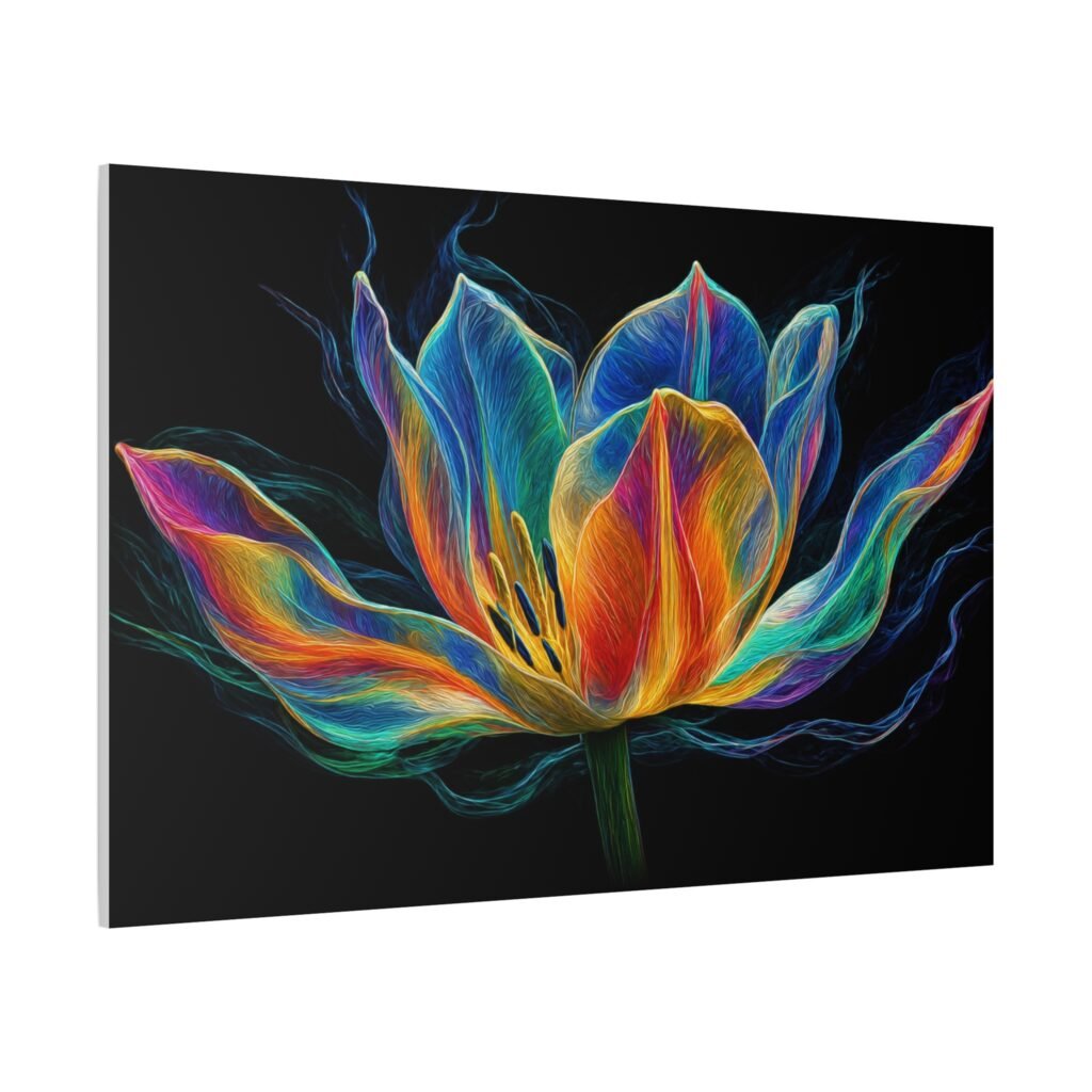 Rainbow Lotus Canvas Art — Vibrant Floral Wall Decor