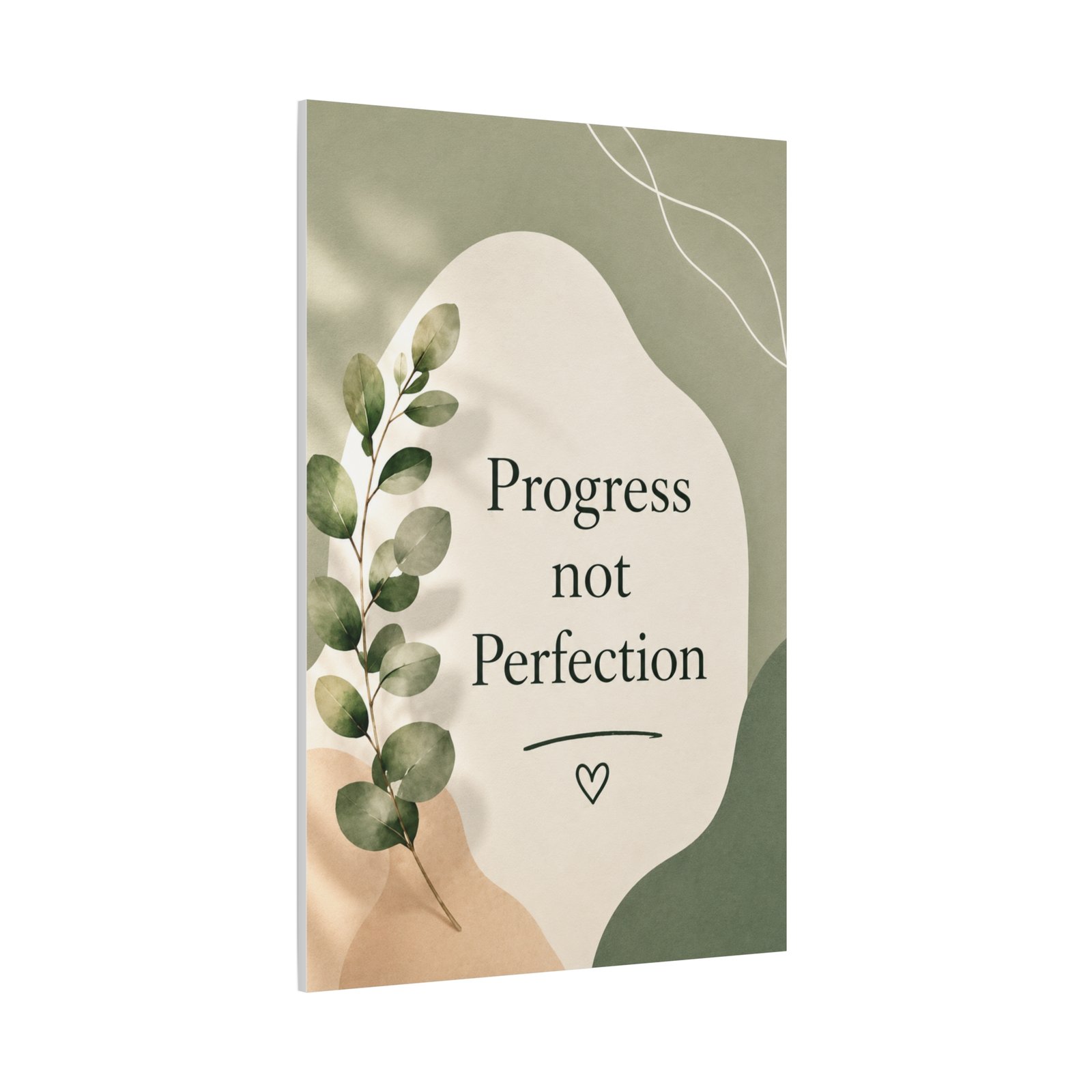 Progress Not Perfection Canvas Wall Art — Motivational Botanical Quote Print - Image 3