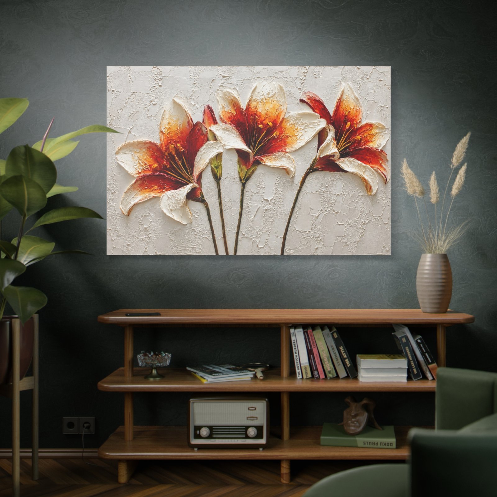 Orange Lily Floral Matte Canvas Wall Art, Stretched 1.25" - Image 5