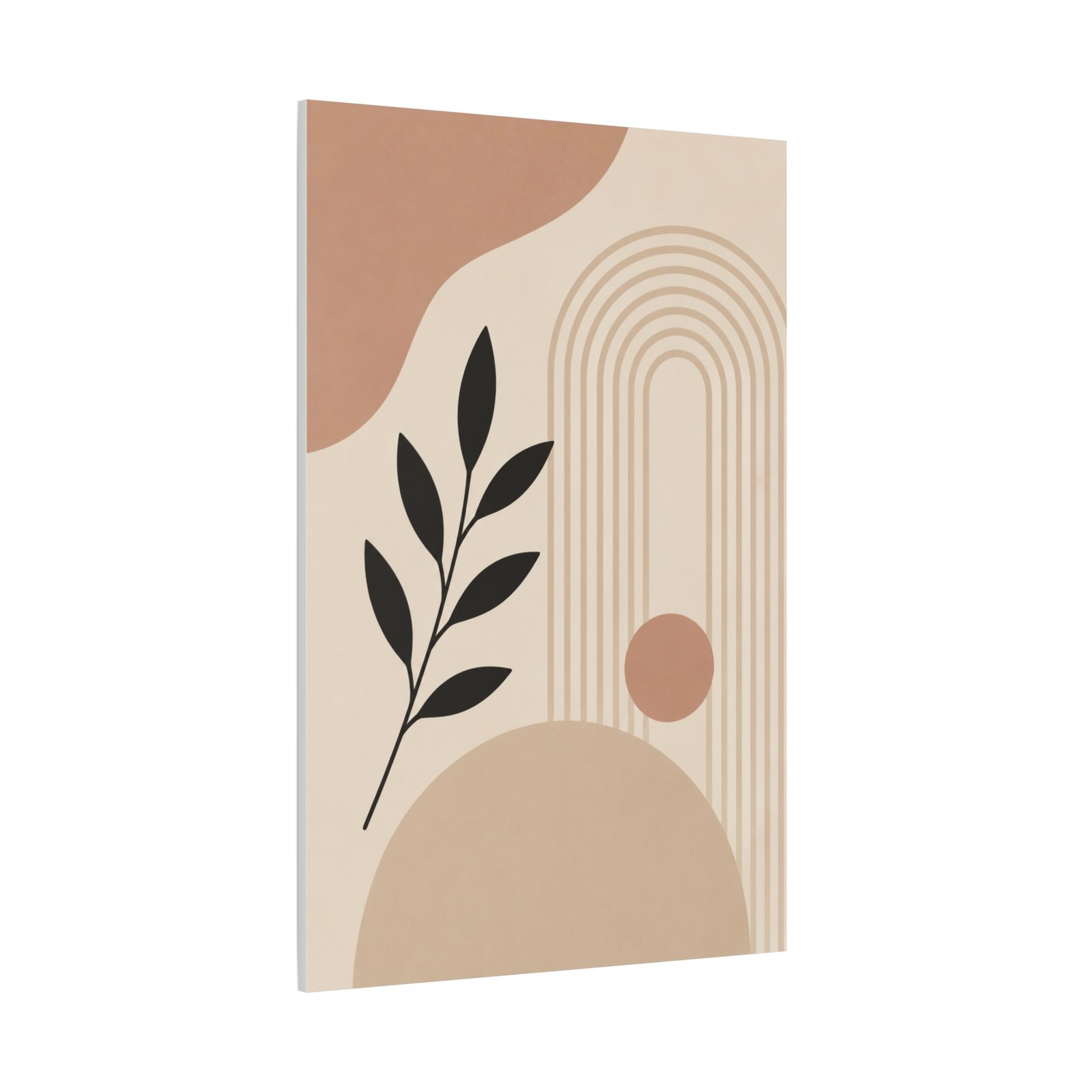 Abstract Botanical Canvas Wall Art — Neutral Boho Stretched Matte Print - Image 3