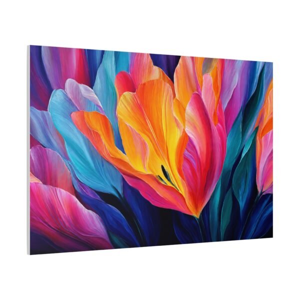 Vibrant Abstract Floral Matte Canvas Print — Colorful Petal Wall Art (Stretched) - Image 3