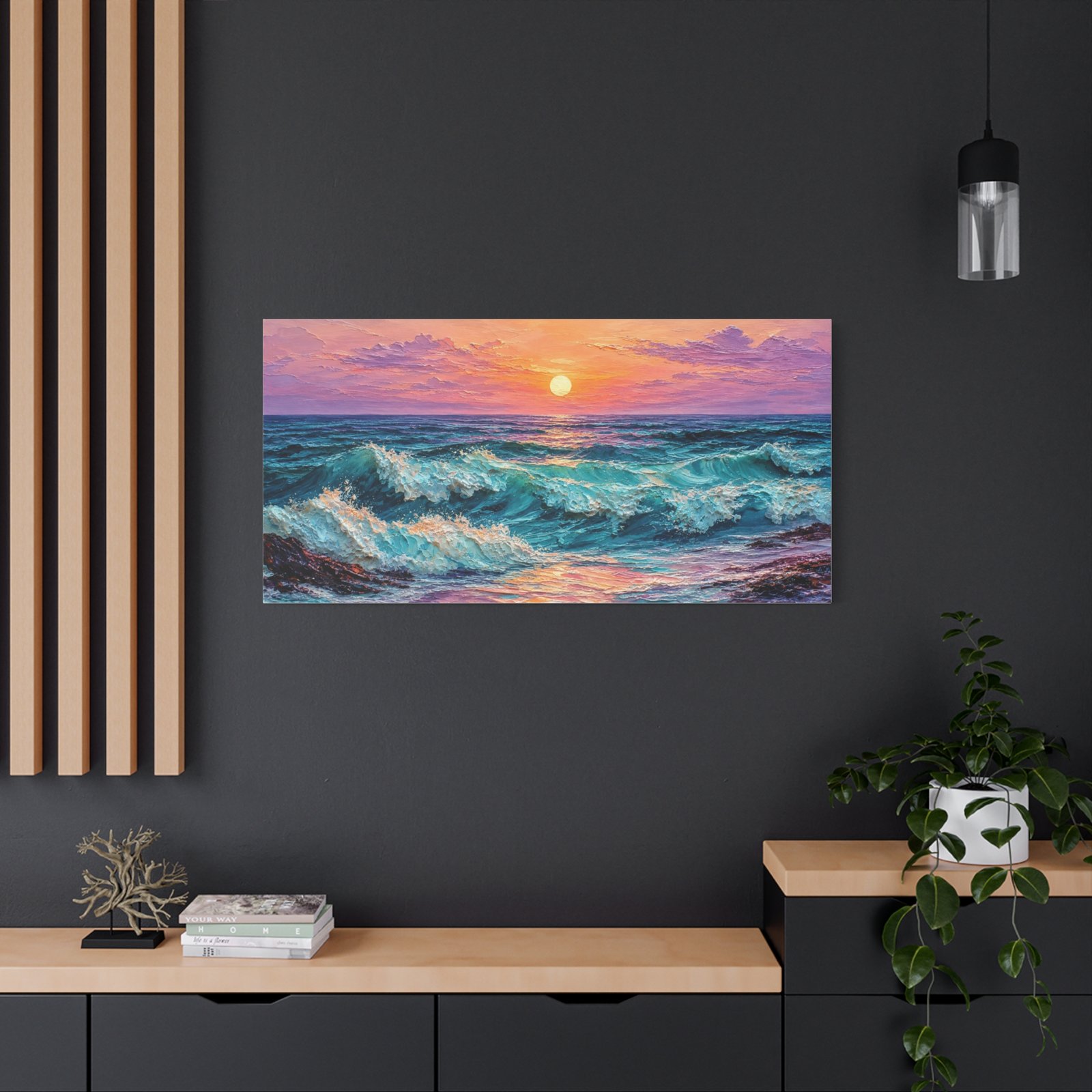 Sunset Ocean Waves Matte Canvas Print — Seaside Beach Wall Art - Image 40