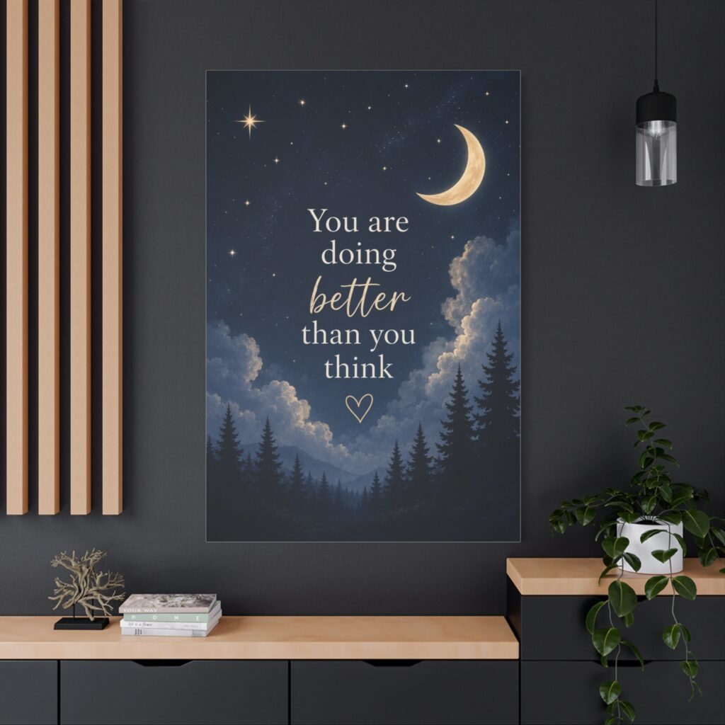 Inspirational Night Sky Canvas — “You Are Doing Better Than You Think”