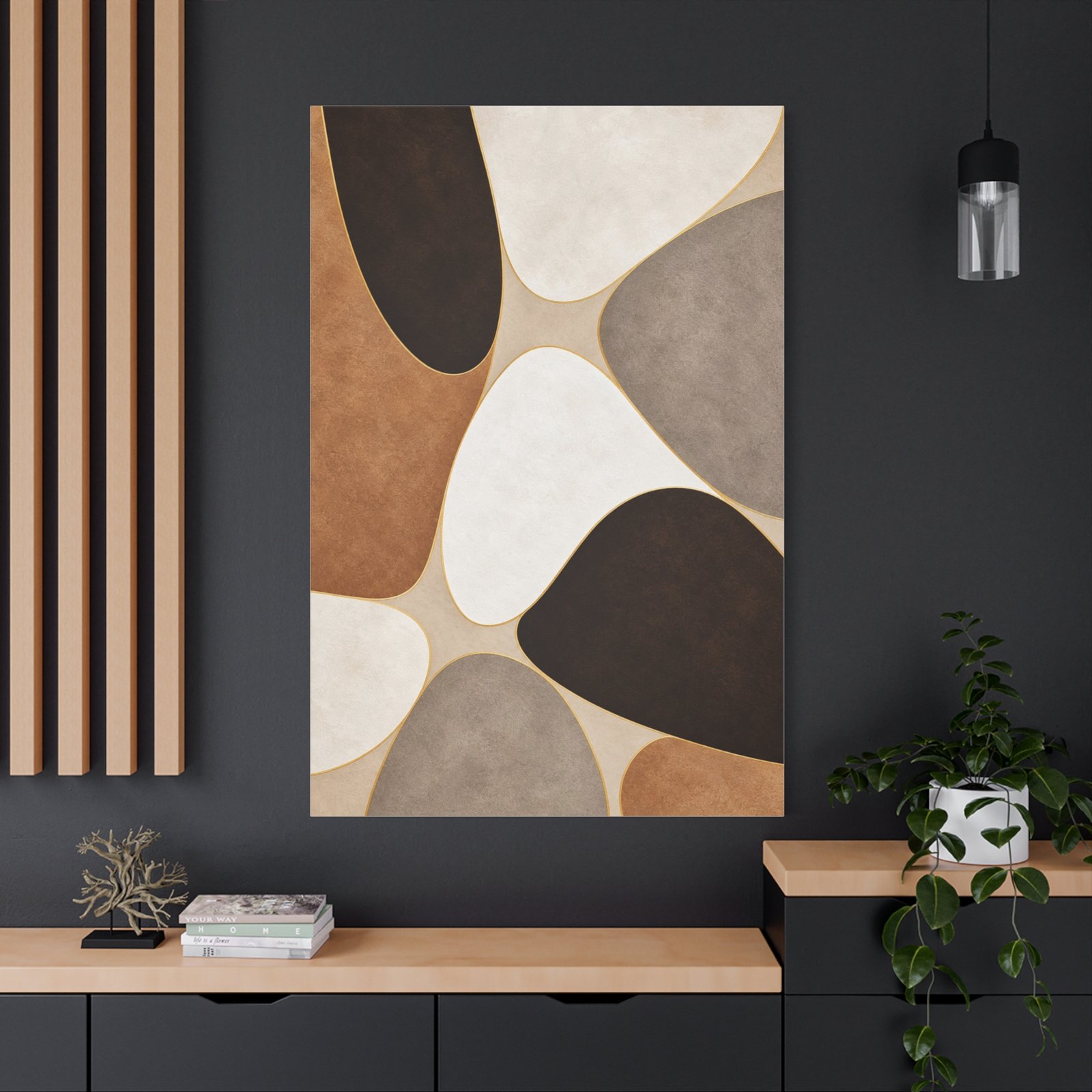 Abstract Earth Tone Canvas Print — Organic Shapes Wall Art - Image 4