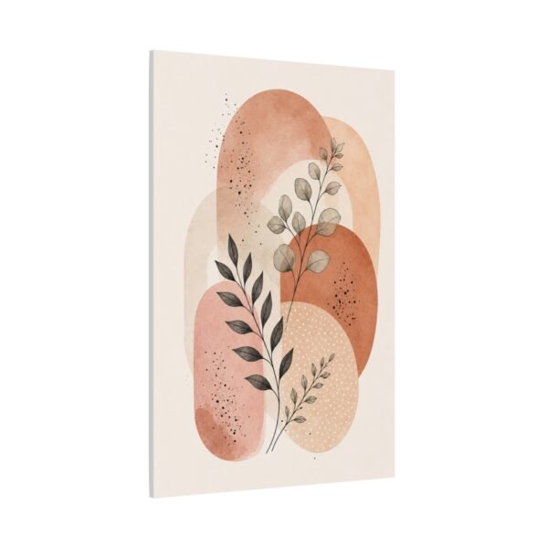 Botanical Abstract Canvas Wall Art — Terracotta Watercolor Leaves - Image 3