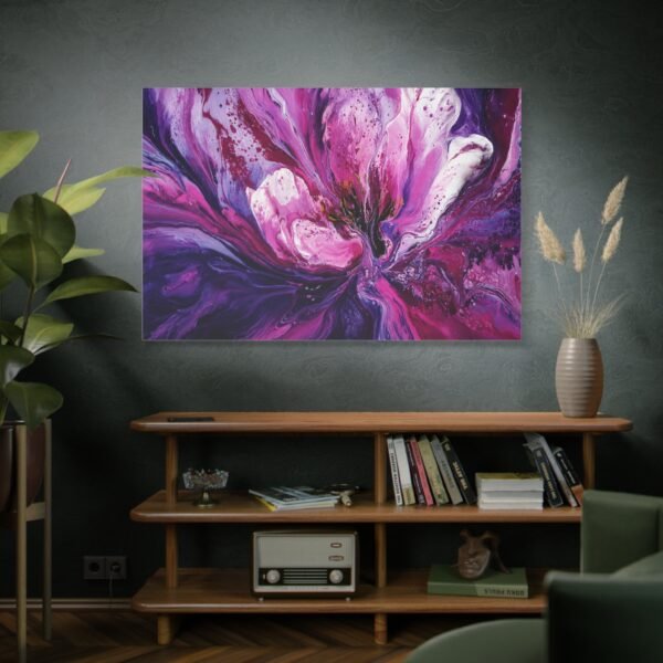Abstract Purple Floral Burst Matte Canvas Wall Art — Stretched 1.25" - Image 5