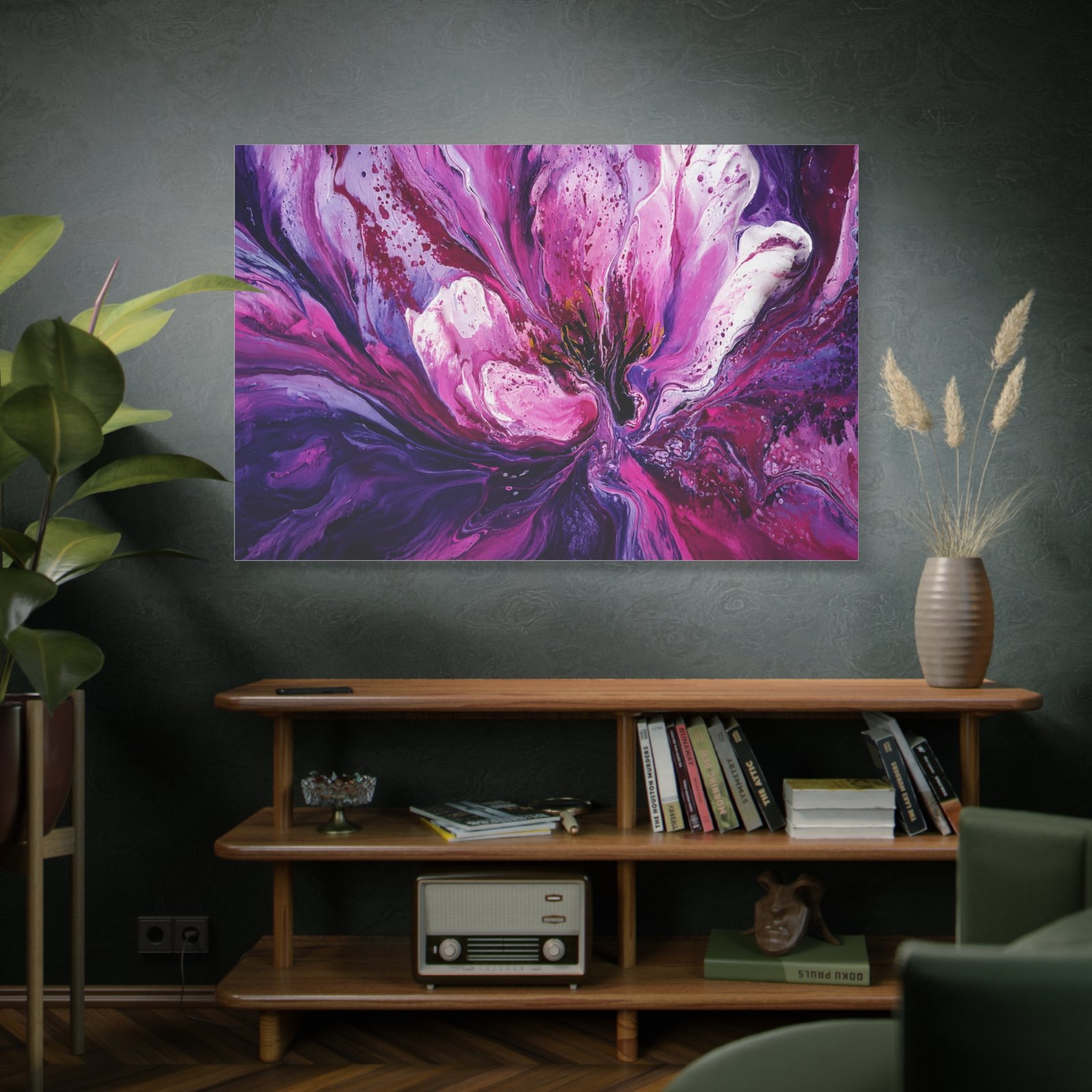 Abstract Purple Floral Burst Matte Canvas Wall Art — Stretched 1.25" - Image 5