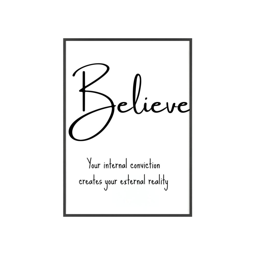 Believe Inspirational Poster with Wooden Frame — Motivational Wall Art