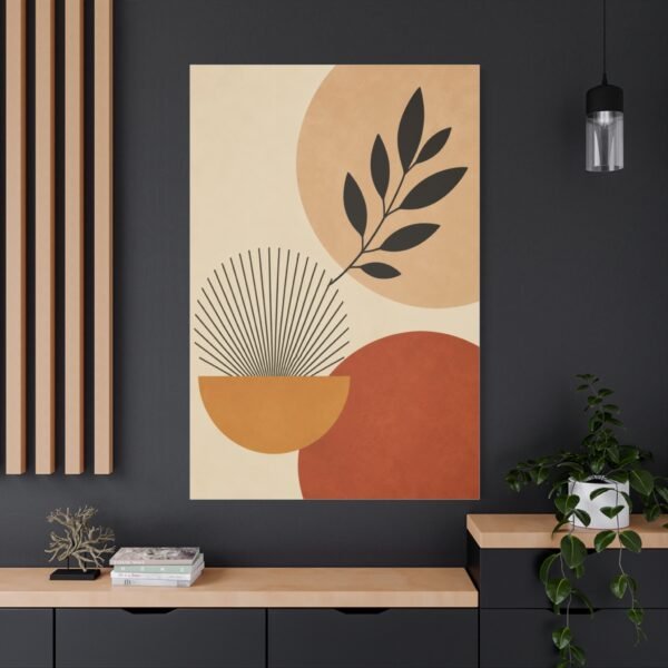 Abstract Boho Leaf Canvas — Earth Tones Minimal Wall Art - Image 4