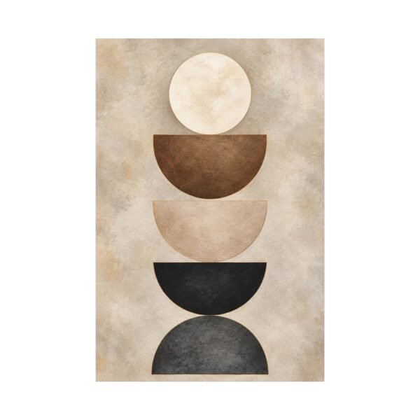 Abstract Stacked Semi-Circles Matte Canvas Wall Art — Neutral Boho Decor - Image 2