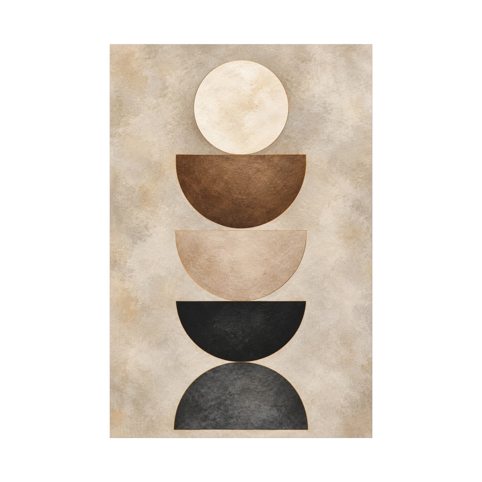 Abstract Stacked Semi-Circles Matte Canvas Wall Art — Neutral Boho Decor - Image 2