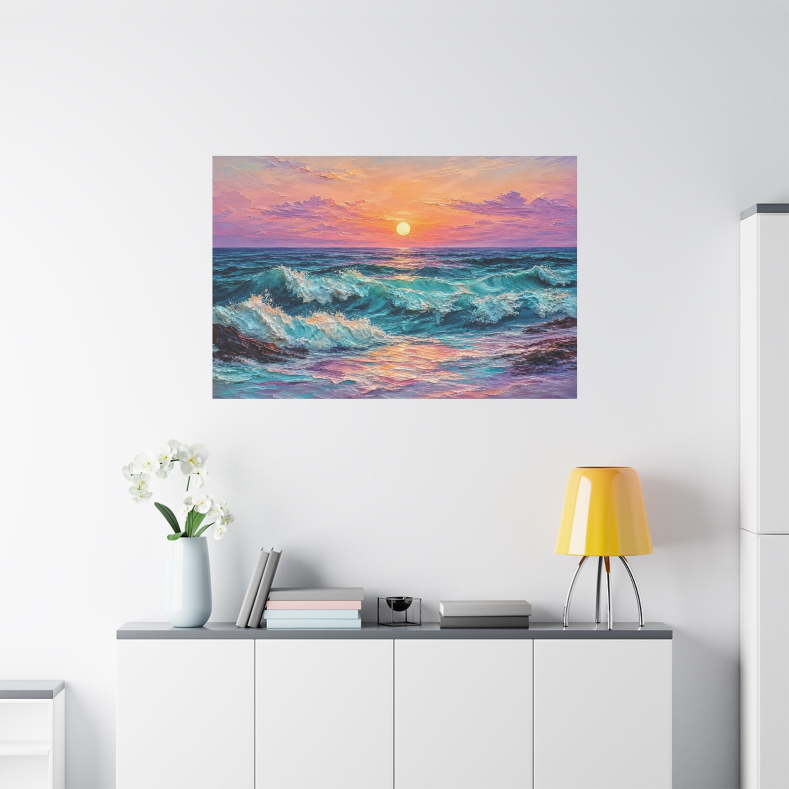 Sunset Ocean Waves Matte Canvas Print — Seaside Beach Wall Art - Image 43