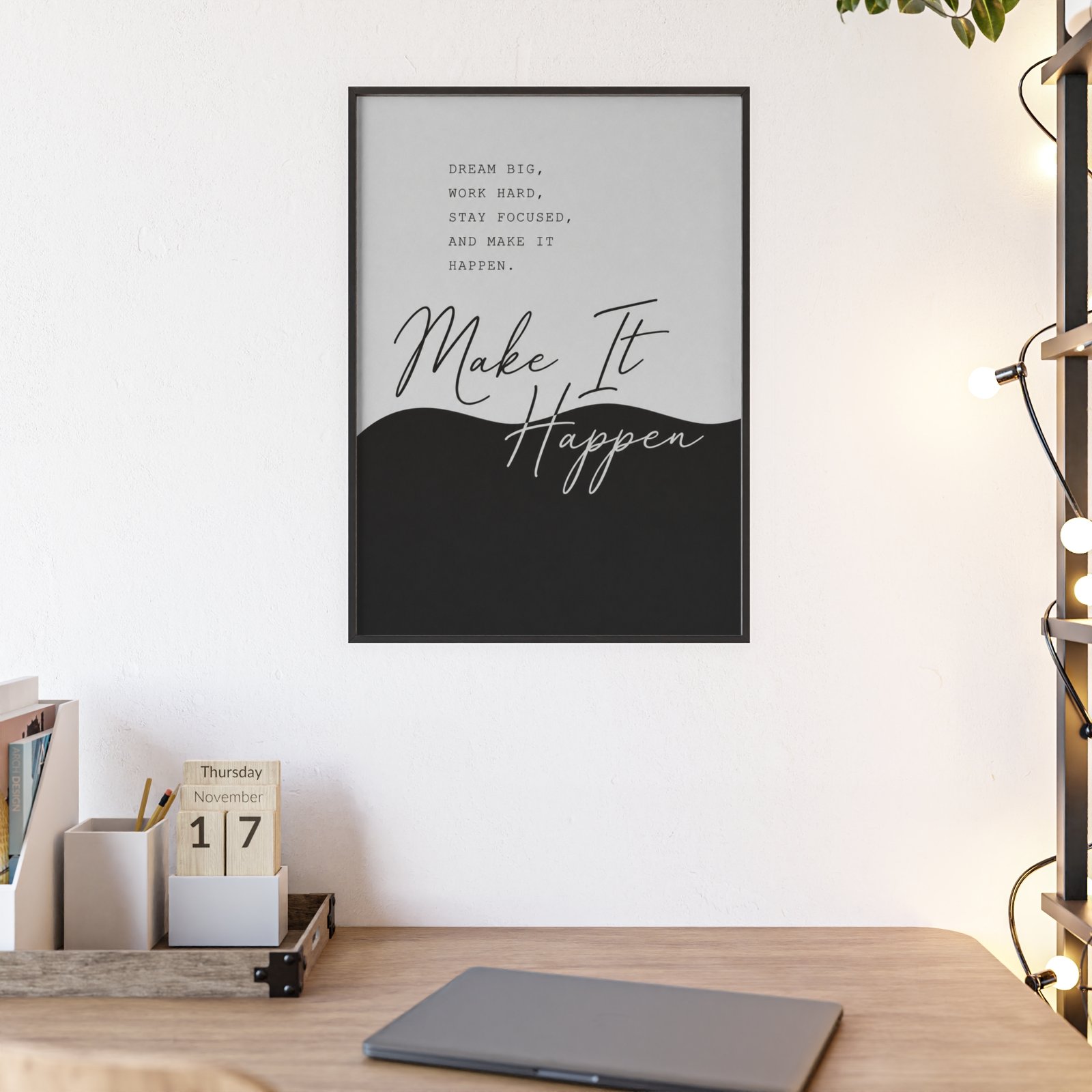 Motivational Wall Poster — “Make It Happen” Framed Print - Image 3