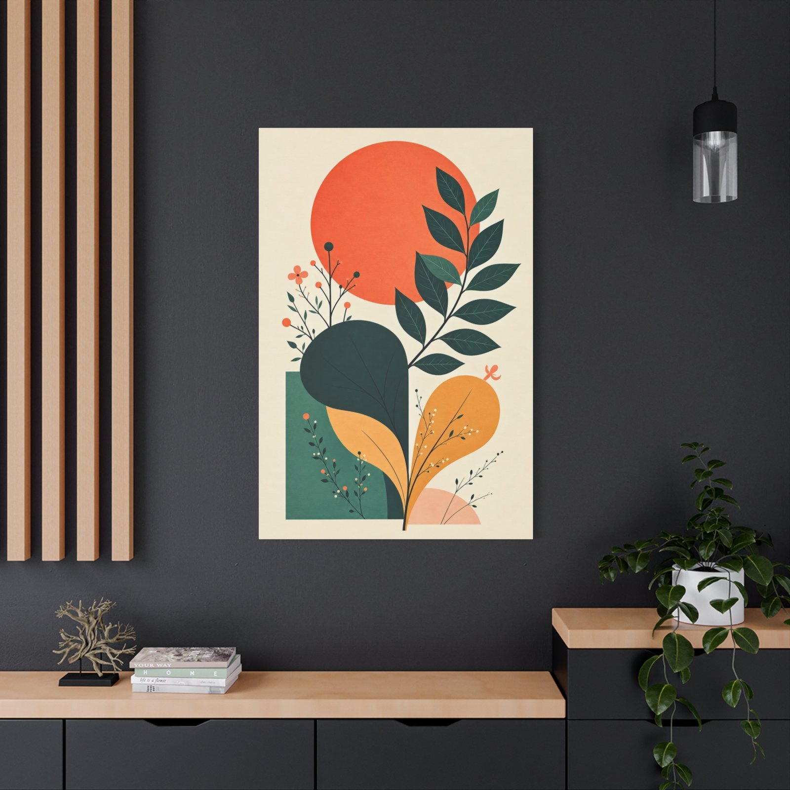 Abstract Botanical Canvas Print — Modern Mid Century Wall Art - Image 4