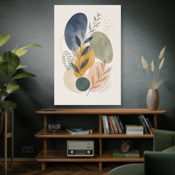 Abstract Botanical Canvas Wall Art – Modern Neutral Organic Shapes (Matte Stretched) - Image 5