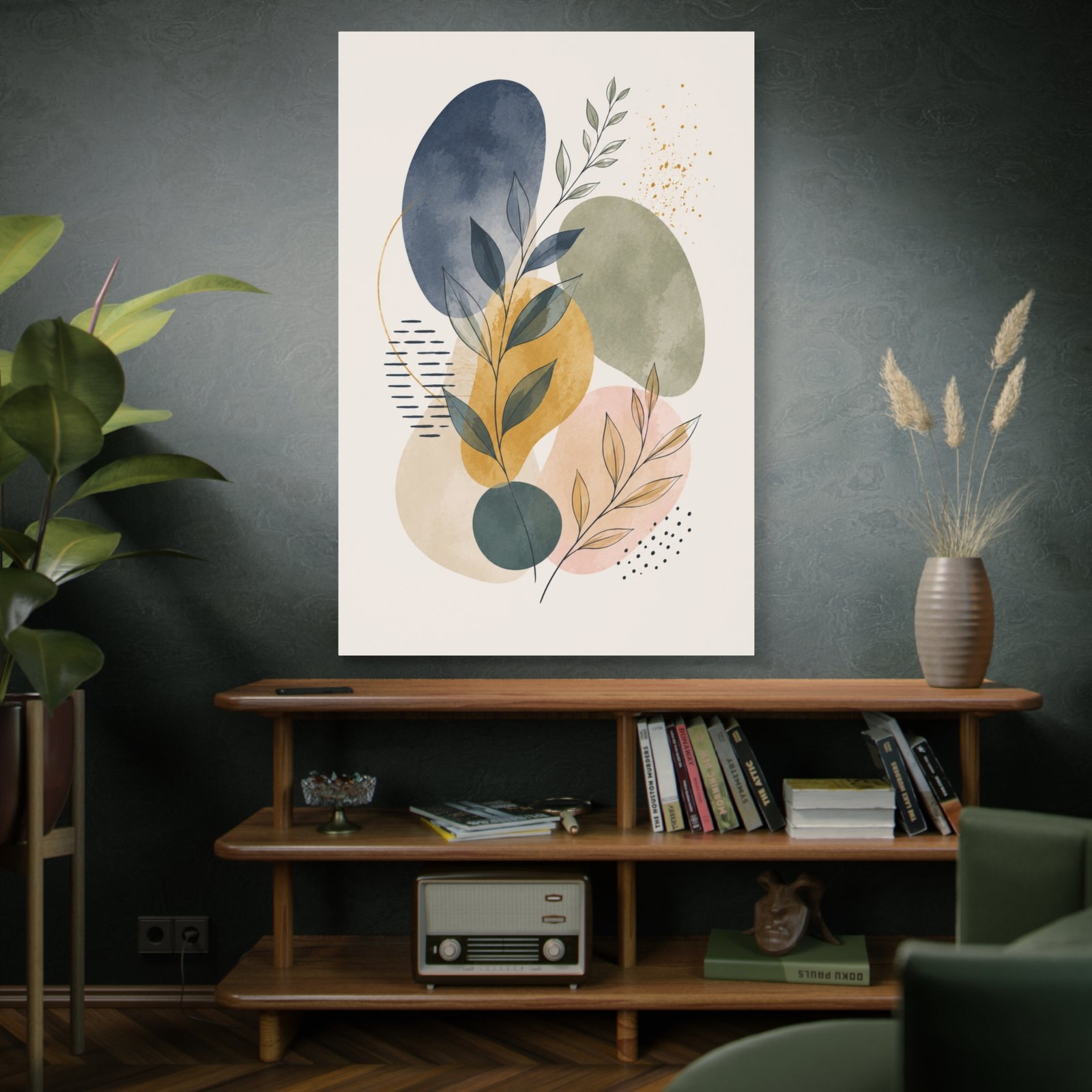 Abstract Botanical Canvas Wall Art – Modern Neutral Organic Shapes (Matte Stretched) - Image 5