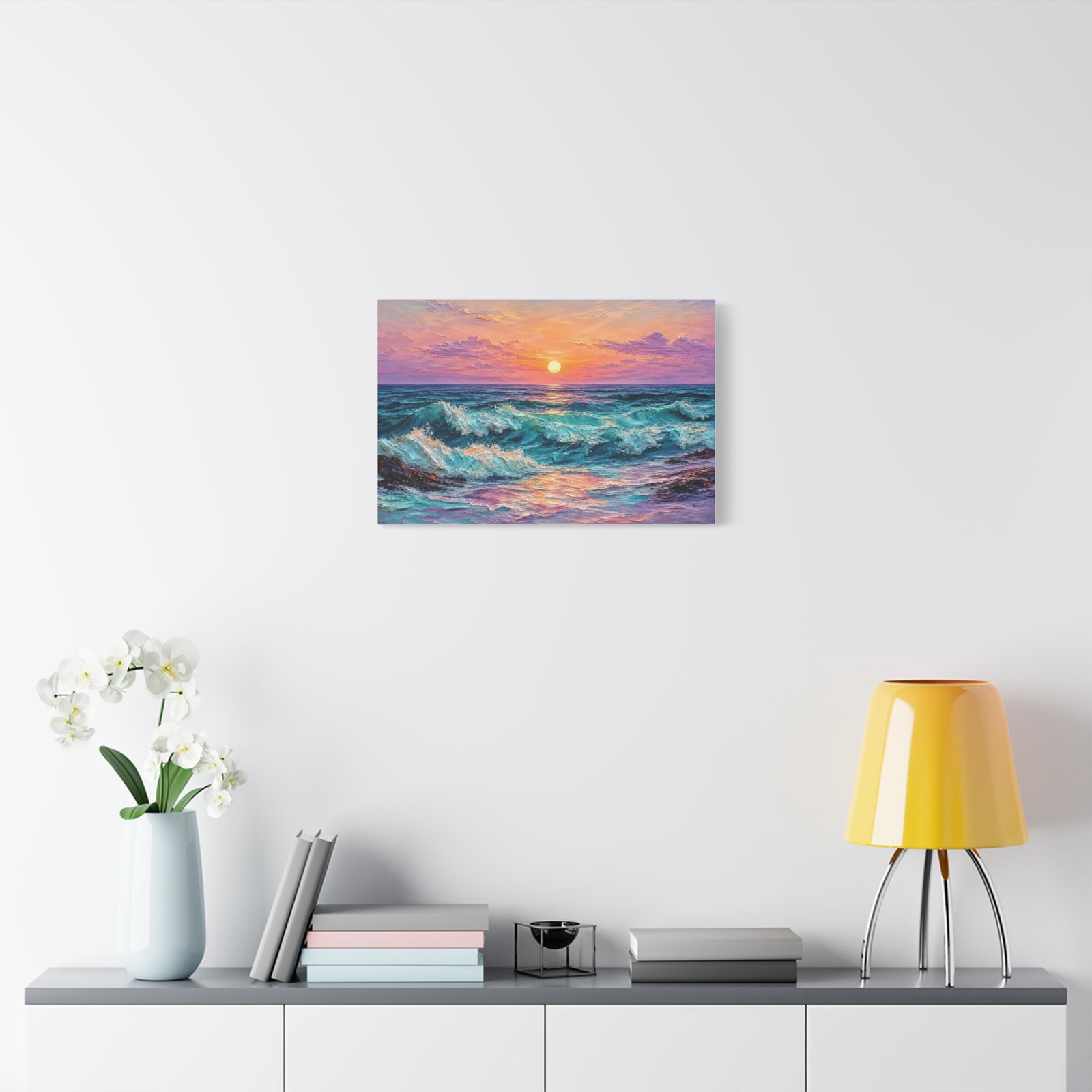 Sunset Ocean Waves Matte Canvas Print — Seaside Beach Wall Art - Image 11