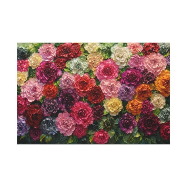 Floral Rose Garden Matte Canvas Print — Stretched Wall Art - Image 2