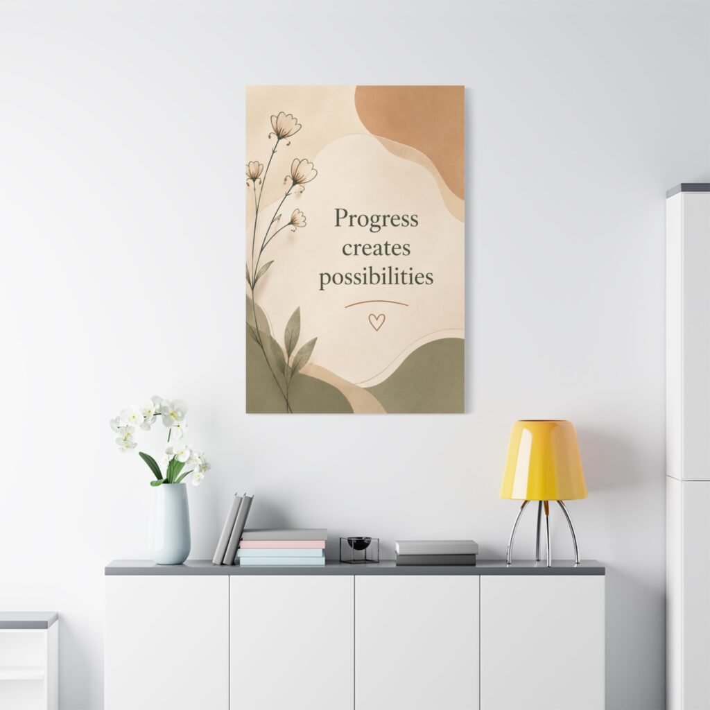 Inspirational Canvas Wall Art - "Progress Creates Possibilities"