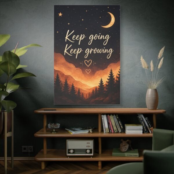 Keep Going Keep Growing Canvas Wall Art — Inspirational Night Sky Landscape - Image 5