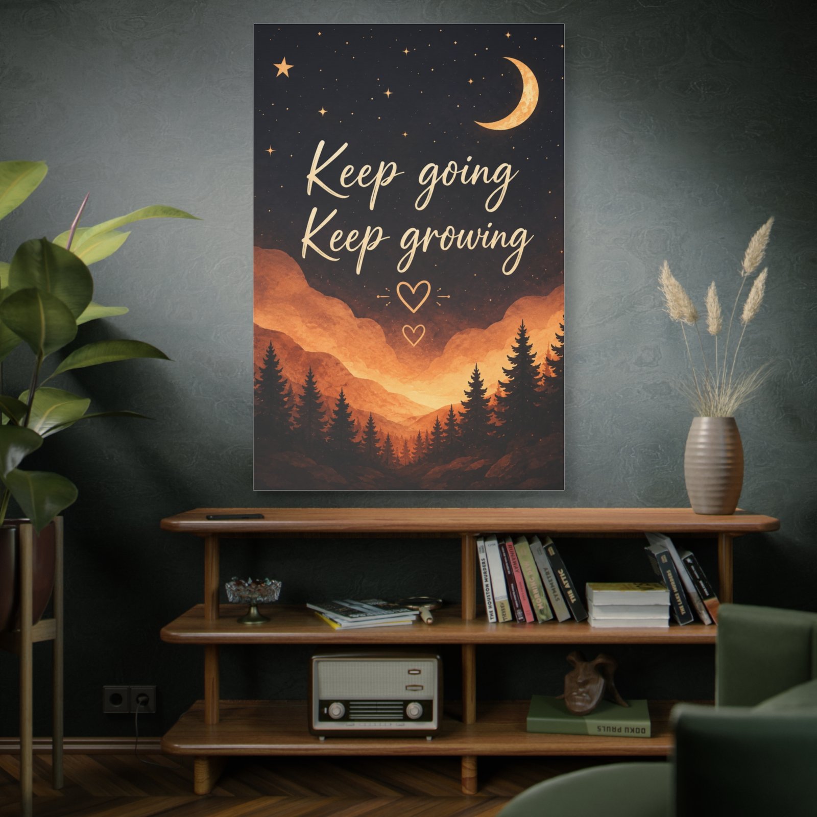 Keep Going Keep Growing Canvas Wall Art — Inspirational Night Sky Landscape - Image 5