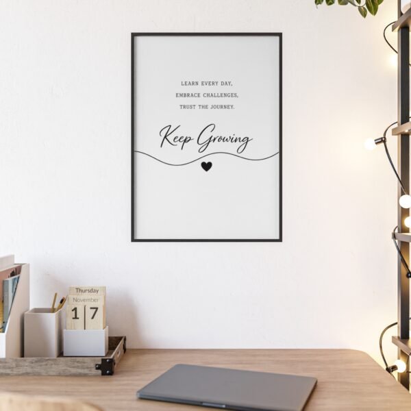 Keep Growing Inspirational Wall Poster with Wooden Frame — Motivational Home Décor - Image 4