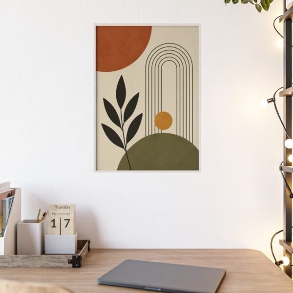 Mid-Century Abstract Framed Poster —Boho Wall Art - Image 3