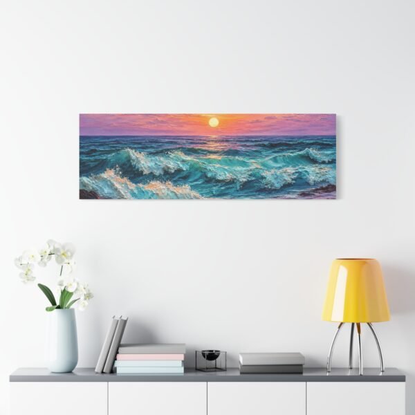 Sunset Ocean Waves Matte Canvas Print — Seaside Beach Wall Art - Image 35