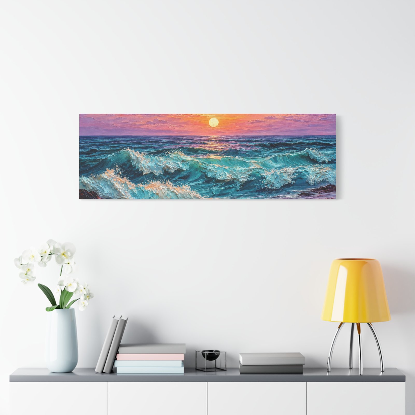 Sunset Ocean Waves Matte Canvas Print — Seaside Beach Wall Art - Image 35