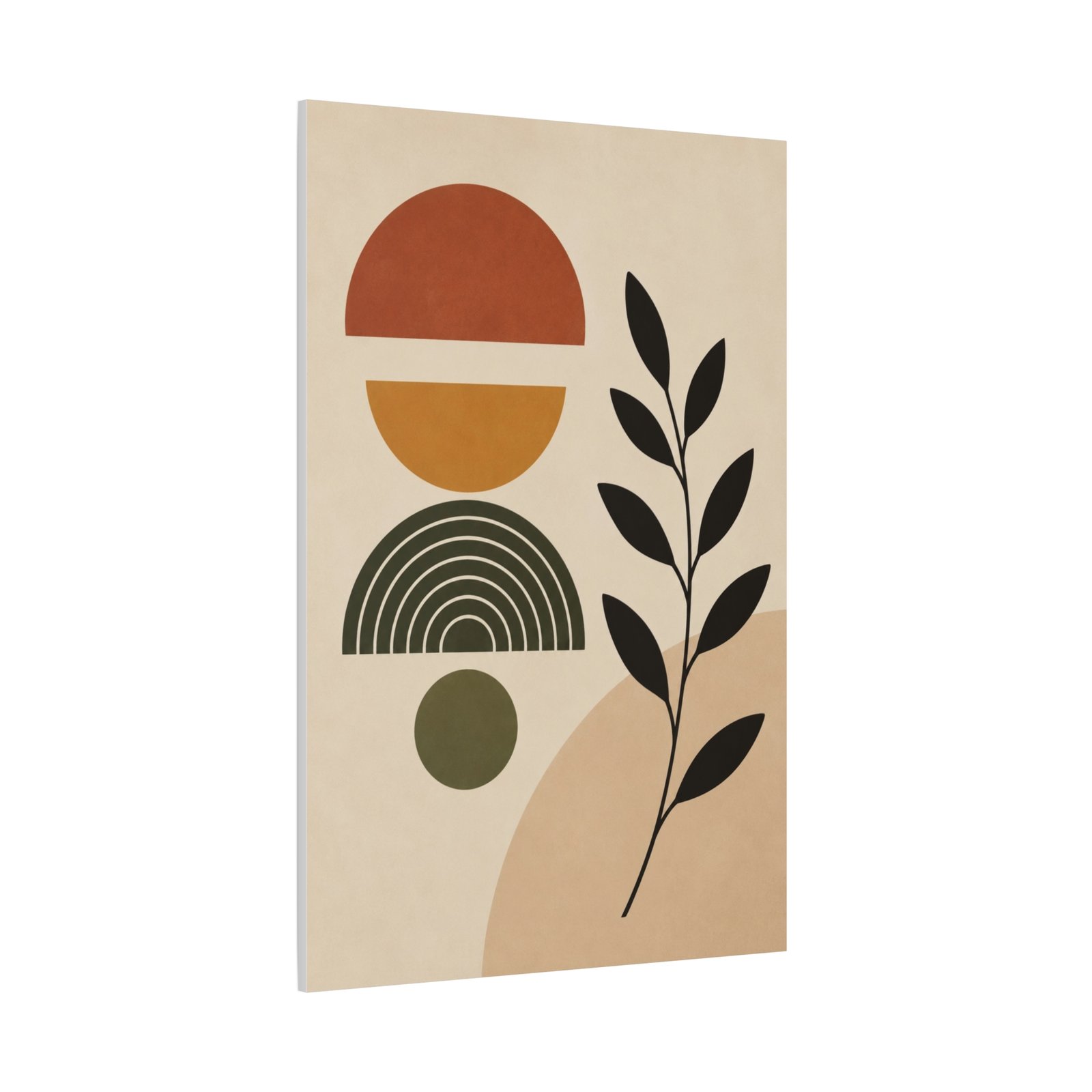 Abstract Botanical Canvas Wall Art — Mid-Century Geometric Print - Image 3
