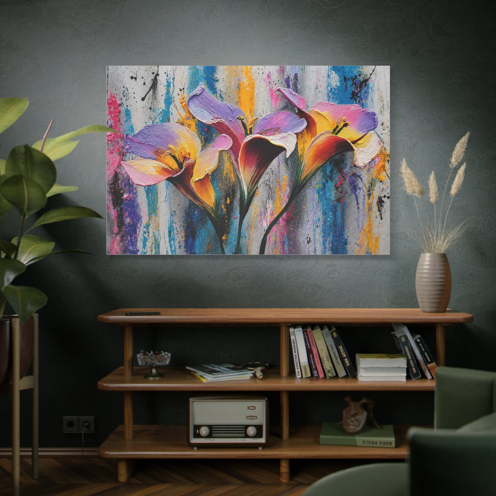 Colorful Calla Lily Canvas Wall Art — Vibrant Floral Matte Stretched Canvas - Image 5