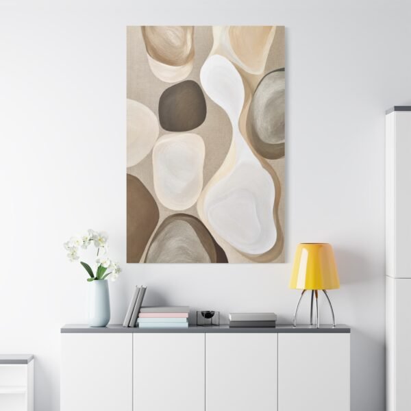 Neutral Abstract Canvas Wall Art – Beige & Brown Organic Shapes, Matte Stretched 1.25" - Image 1