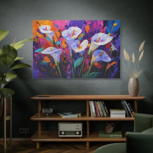 Colorful Calla Lily Floral Canvas Wall Art — Matte Stretched 1.25" - Image 5