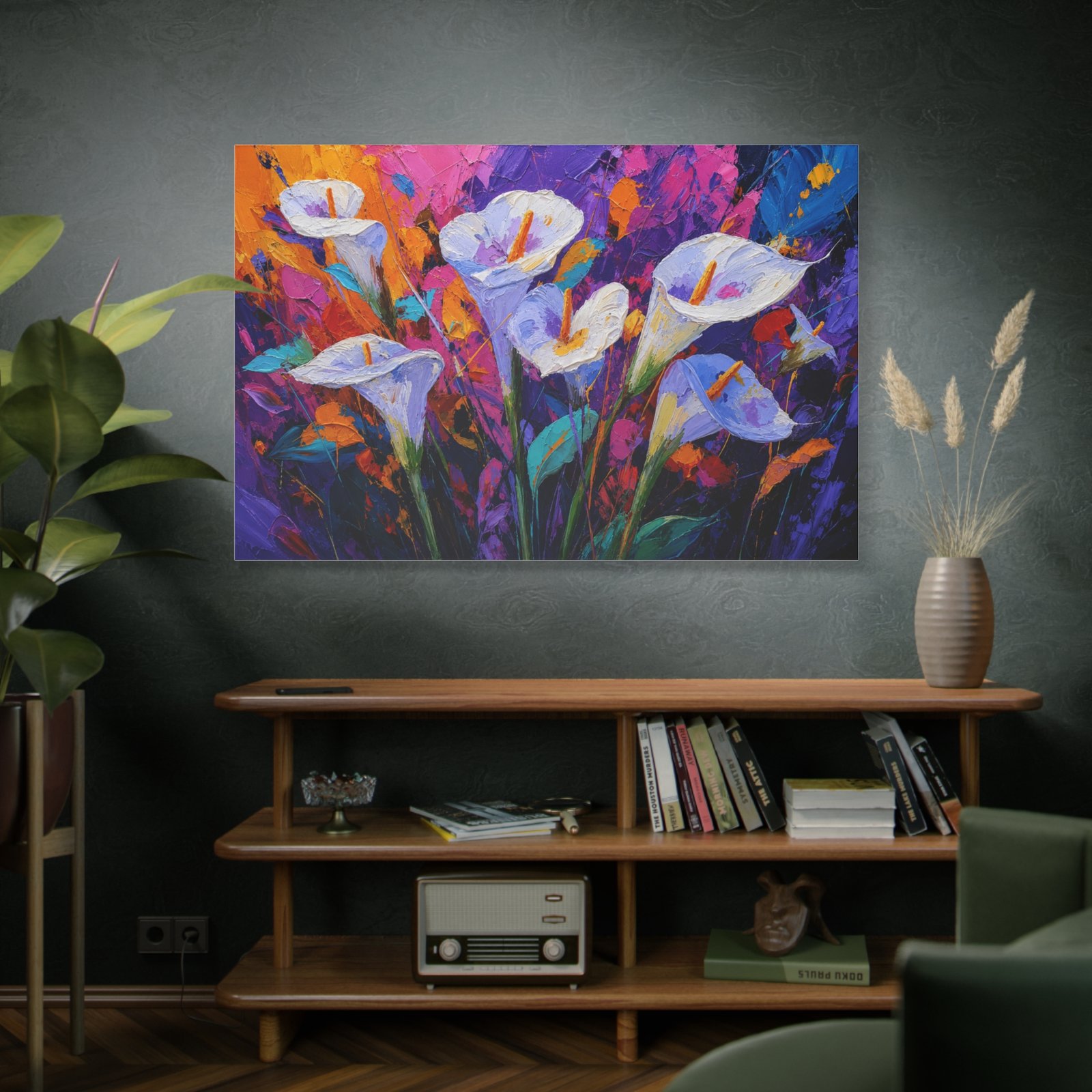 Colorful Calla Lily Floral Canvas Wall Art — Matte Stretched 1.25" - Image 5