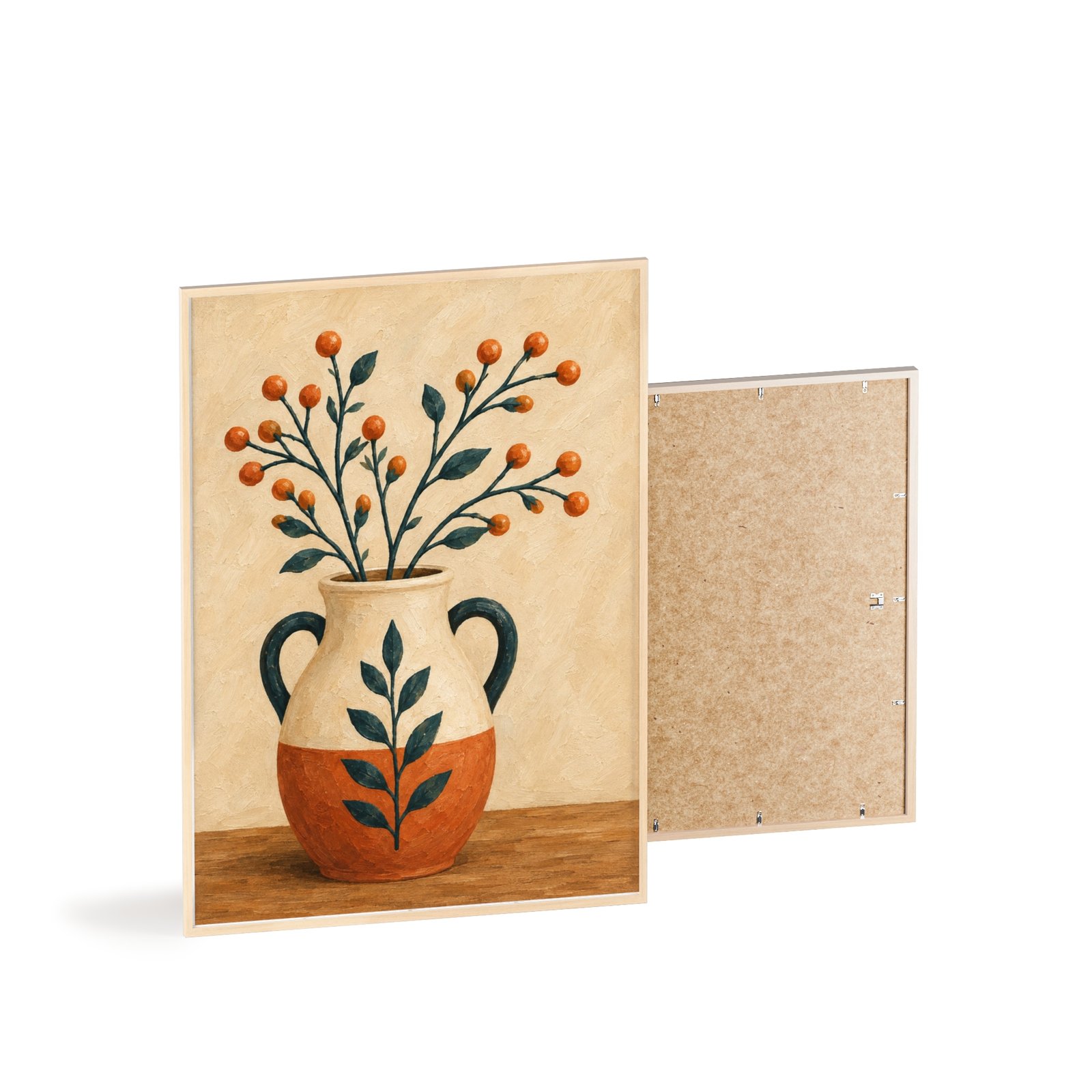 Botanical Vase Poster with Wooden Frame — Rustic Floral Wall Art Print - Image 4
