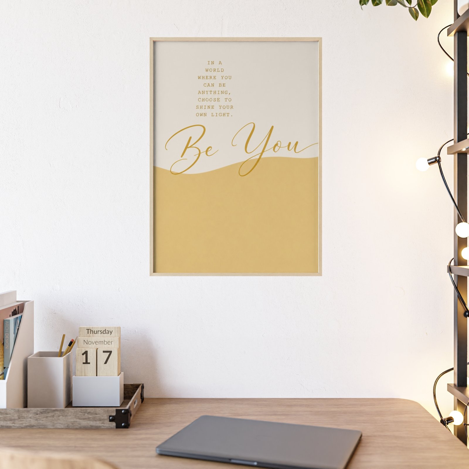 Be You Inspirational Framed Poster — Gold Minimal Wall Art - Image 3