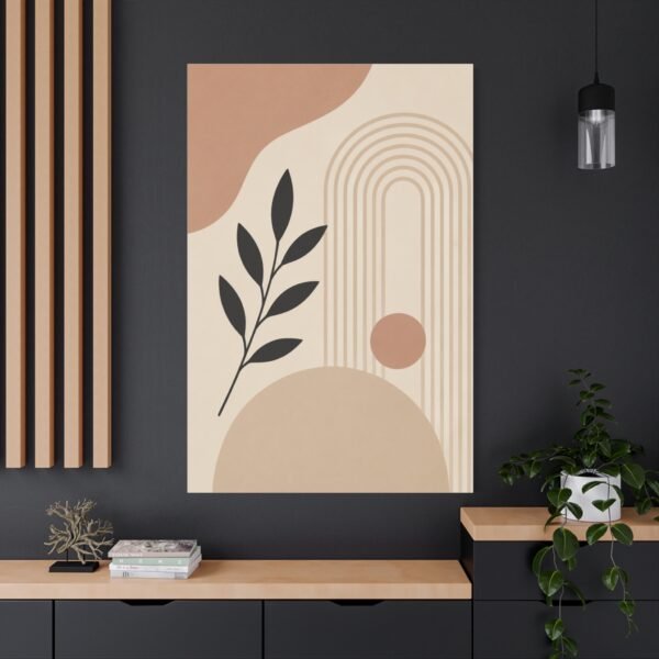 Abstract Botanical Canvas Wall Art — Neutral Boho Stretched Matte Print - Image 4